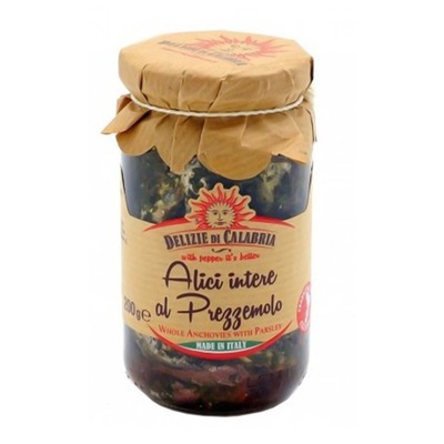 Filety anchovies anchois z pietruszką Delizie di Calabria Włochy Premium