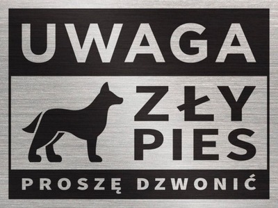 Tabliczka UWAGA ZŁY PIES 20x15 cm_