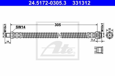 ПАТРУБОК ТОРМОЗНОЙ ГИБКИЙ 24.5172-0305.3