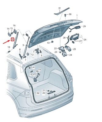 Skoda kodiaq ns rear lid серводвигатель 565827851 фото №1