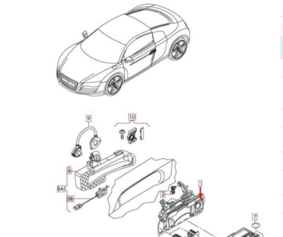 Audi r8 42 лівий кронштейн двері 420837207a новий оригінал фото №1