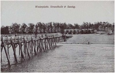 Gdańsk Danzig Westerplatte Strandhalle Seesteg 1915