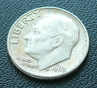 USA - 10 CENTÓW ONE DIME LIBERTY 1963 D Roosevelt