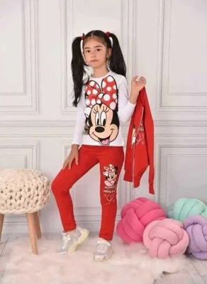 Komplet dres dla dziewczynki 3-częściowy Myszka Minnie czerwony 98/104