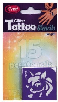 Zestaw szablonów do tatuaży dla dziewcząt 15 sztuk