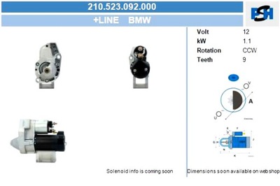 BV PSH СТАРТЕР BMW 1.1 KW СТАРТЕР