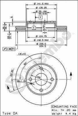 Диск тормозная mazda 323 89-99 фото №1