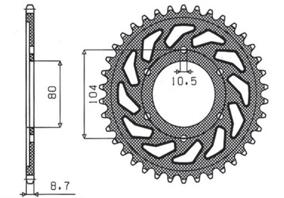 SUNSTAR ЗУБЧАТКА ЗАДНЯЯ 488 41 KAWASAKI ZX9R 98-01 (JTR488.41) (ŁAŃC. 530)