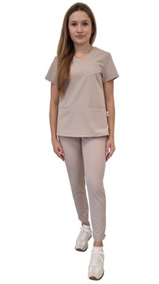 Komplet medyczny beżowy basic premium roz. M