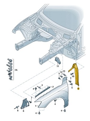 NEW ORIGINAL AUDI OE ELEMENT ZAMYKAJACY 8U0821112A  