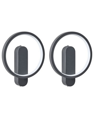 Zestaw 2 lamp ściennych czarne LED