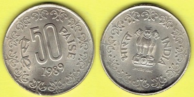 INDIE 50 Paise 1989 r.