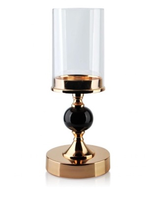 Świecznik ze szklanym kloszem 30cm Chantal