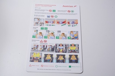 Austrian Airlines safety Card Instrukcja bezpieczeństwa Boeing 777-200