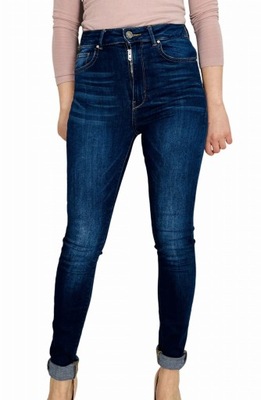 Jeansowe elastyczne spodnie rurki XS 34 Never Denim