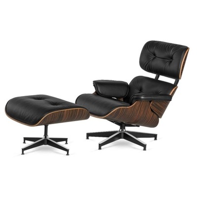 Fotel Lucera z podnóżkiem insp. Lounge Chair Czarn