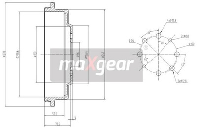 MAXGEAR 19-1361 БАРАБАН ТОРМОЗНОЙ