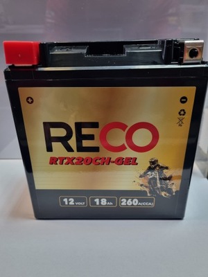 АКУМУЛЯТОР RECO RTX20CH-GEL 12V 18AH 260A L+ YTX20CH-BS YTX20CH-GEL ГЕЛЕВИЙ