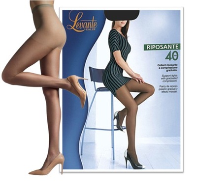 LEVANTE rajstopy Lycra Riposante 40 den 2/M jasny brąz