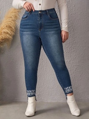 SHEIN JEANSOWE SPODNIE RURKI HAFTY (37)