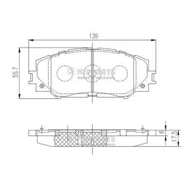 NIPPARTS J3602120 КОМПЛЕКТ КОЛОДОК ТОРМОЗНЫХ