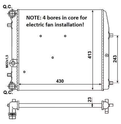 NRF 53021A CHLODNICA, SISTEMA DE REFRIGERACIÓN DEL MOTOR  