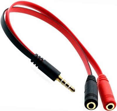 ADAPTER AUDIO SŁUCHAWKI MIKROFON MINI-JACK