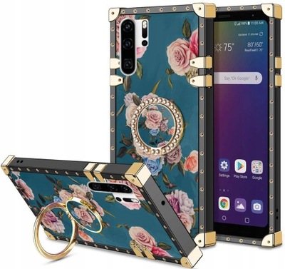 ETUI DO HUAWEI P30 PRO KWIATY RÓŻE RING + FOLIA