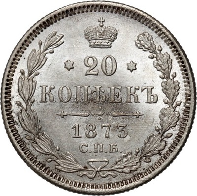 Rosja, Aleksander II, 20 kopiejek, 1873 СПБ НI