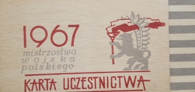 1967 Mistrzostwa Wojska Polskiego Karta uczestnict