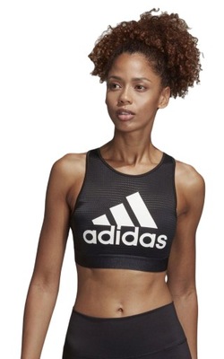 Stanik sportowy Adidas Halter 2.0 Logo Mesh DU1283