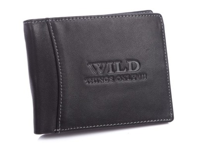 Pojemny portfel męski skórzany z ochroną kart RFID