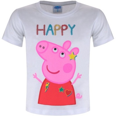 Koszulka Świnka Peppa Happy cekiny 104