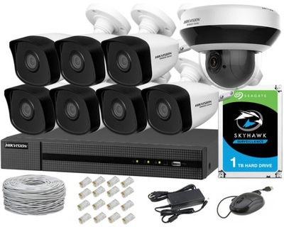 ZESTAW HIKVISION 8 X KAMERA MONITORING DOMU 4 MPX