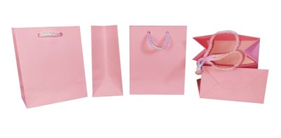 Torebki papierowe MINI różowe 9 x 11 x 5 cm 10 sztuk