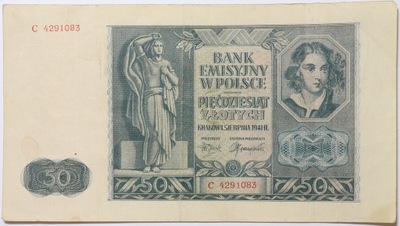 Banknot 50 Złotych - 1941 rok - C