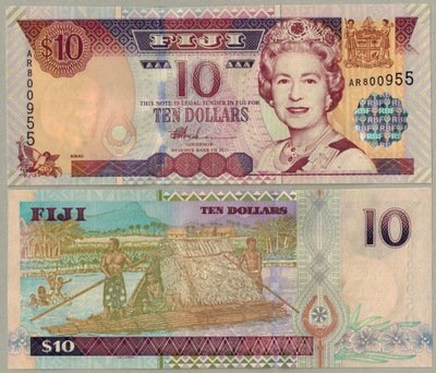 Fidzi Fiji 10 Dolar 2002 P-106 UNC