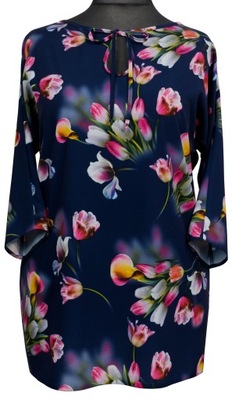 Bluzka damska tunika w kwiaty luźna plus size 52