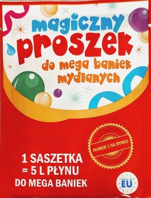 PŁYN DO BANIEK MYDLANYCH SUPER PROSZEK NA 5 LITRÓW MEGA FUN