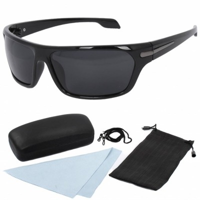 Polar Fashion P532 C3 czarne polaryzacyjne okulary przeciwsłoneczne etui