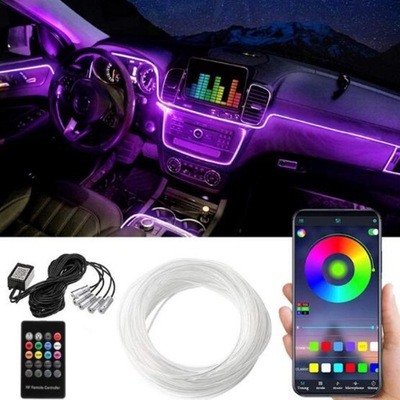 PASEK LEDY DO SAMOCHODU AUTA TAŚMY PASKI LED RGB AMBIENT ZAROWKA LAMPA 6m
