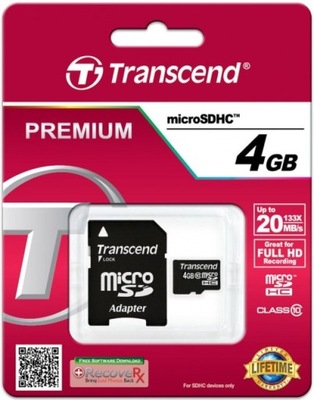 Karta pamięci Secure Digital SDHC 4GB Transcend