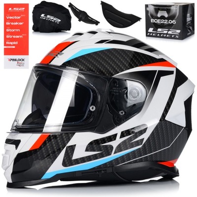 CASCO PARA MOTOCICLETA LS2 FF800 STORM II RACER + PINLOCK + TAPAOBJETIVO ECER 22.06  