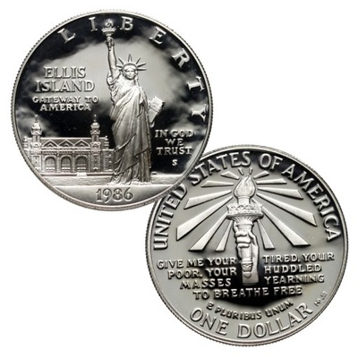 1 Dolar One Dollar 1986 S Statua Wolności
