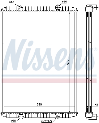 РАДИАТОР ДВИГАТЕЛЯ NISSENS NIS 637750