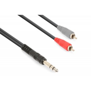 Kabel Jack 6,3 mm męski - 2 x RCA męski 1,5 m