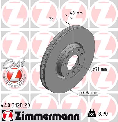 ZIMMERMANN 440.3128.20 DISCO DE FRENADO  