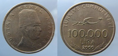 2063. TURCJA, 100000 LIRA, 2000