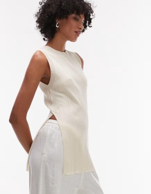 MANGO KREMOWY TOP ROZCIĘCIE 0HN ZT1__XS