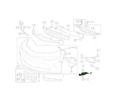 SOPORTE DE PARAGOLPES CHEVROLET CAMARO 2016- 23323476  